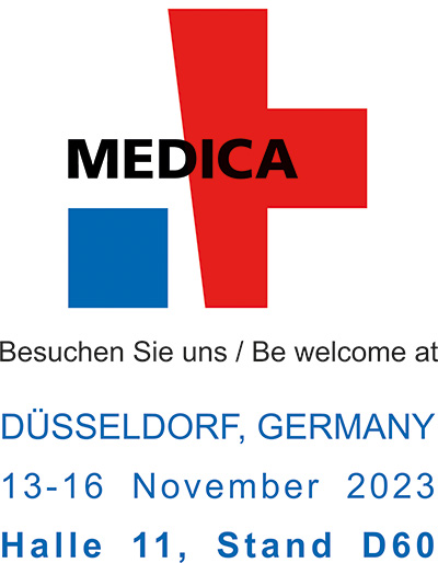 MEDICA Logo 2023 - Discher Technik GmbH Halle 11 / D60