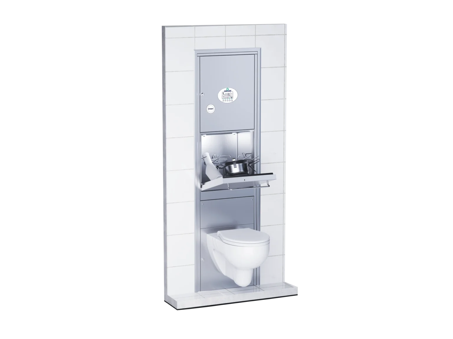 DISCHER Boy plus fecal sink for wall mounting with integrated wall-hung toilet