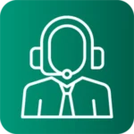 Icon of a service employee with headset as a symbol for DISCHER customer service
