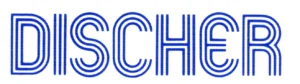 DISCHER Logo from 1980 with blue outline lettering