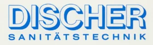DISCHER Logo from 1983 with the addition "Sanitätstechnik" (Medical Technology)