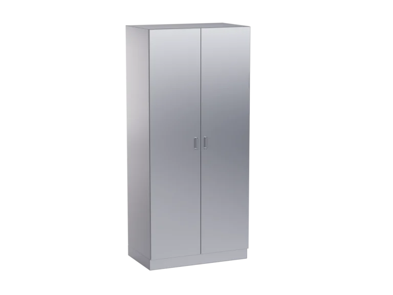 Stainless steel tall cabinet with two doors